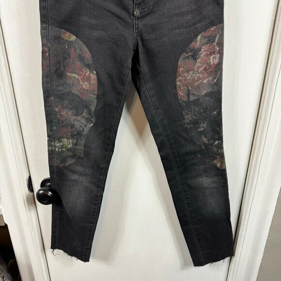 Philipp Plein Devil's Food Printed Stretch Cotton Jeggings sugar skull print - Picture 3 of 10
